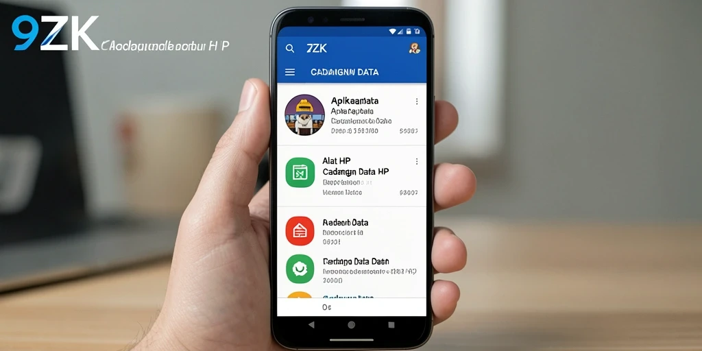 Antarmuka 9ZK menampilkan opsi cadangan data yang sederhana dan efektif.