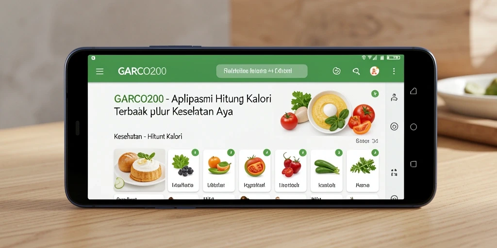Tampilan antarmuka GARCO200 yang intuitif untuk menghitung kalori.