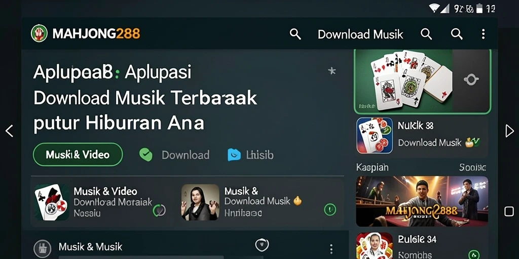 Tampilan antarmuka aplikasi MAHJONG288 untuk Download Musik yang menarik.