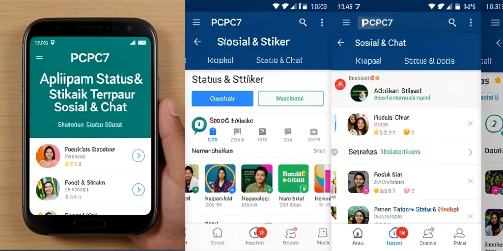 Tampilan stiker lucu dari PCPC7 untuk chatting lebih seru.