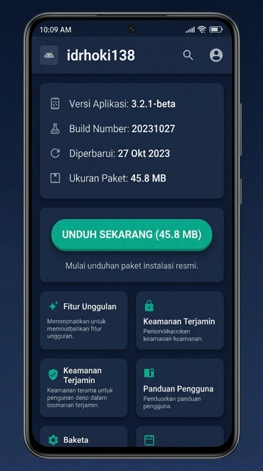 Tampilan halaman APK idrhoki138