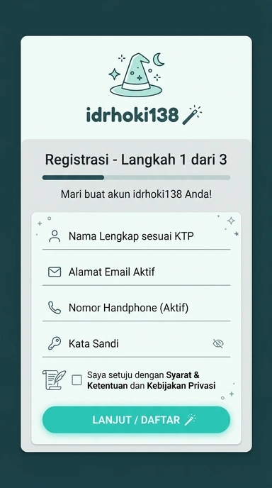 Tampilan halaman daftar idrhoki138